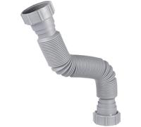 Sink Drain Tube Double Head Telescopic Corrugated Plastic | U Bend Pipe for Sink Waste, Flexible Extension Fitting, Gaskets Included, for P Trap Assemblies and Repairs