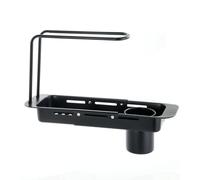 Sink Drainer - Over Basin Drying Rack, Expandable Stainless Steel Sponge Holder with Utensil Cup, Adjustable Countertop Space Saver, Ideal for Kitchen Apartment Workplace
