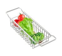 Sink Drying Rack - Adjustable Length Telescopic Wire Basket Sturdy Construction Rustproof Material Spacious Drain Compact Storage | Designed for Kitchen Home Countertop Organiz