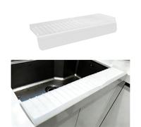 Sink Edge Protector with Suction Cup, 14" x 4", Silicone Sink Splash Guard for Kitchen & Bathroom, Protect Countertop from Scratches, Stains, for Stainless Steel Granite Quartz