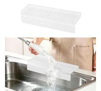 Sink Edge Protector with Suction Cup, 14" x 4", Silicone Sink Splash Guard for Kitchen & Bathroom, Protect Countertop from Scratches, Stains, for Stainless Steel Granite Quartz