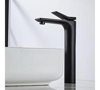 Sink Faucet Brass Bathroom Tall/Short Basin Faucets Black/Chrome Sink Single Handle Cold and Hot Water Mixer Tap 2018A149 (Color : Black Tall)