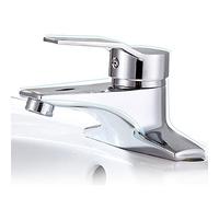Sink Faucet, Brass Washbasin, Single Handle Hot and Cold Water Mixer Tap, Double-Hole Three-Hole Household Bathroom Basin, Plating