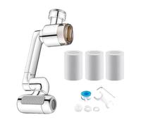 Sink Faucet Extender - 1080° Rotating Splash Proof Copper | 4-Mode Water Filter Aerator with Upward Mist Spray | for Kitchen Bathroom Cleaning & Washing Home