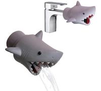 Sink faucet extender, cute little shark, cartoon splash proof sink hand washing aid, extended water guide tool