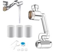 Sink Faucet Extender - Splash Proof Rotating Copper Spout, Water Filter Faucet Aerator, Adjustable Sink Accessory for Kitchen, Bathroom, Bathtub, Hotel and Restaurant Washing and Cleaning Tool