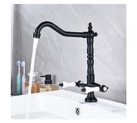 Sink Faucet Full Copper 360° Rotating Cold and Hot Antique Double Handle Single Lever Faucet(New Gourmet Kitchen)