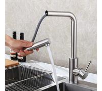 Sink Faucet Kitchen taps with Pull Out Spray,Mixer tap hot and Cold Swivel Single Lever,Stainless Steel Brushed,2 Functions,Kitchen Sink,Faucet