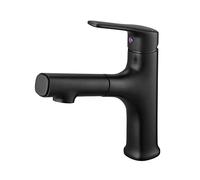 Sink Faucet with Pull Down Sprayer Dual Mode Mixer Tap for Hot and Cold Water 360° Swivel Single Multi-Function Retractable Single Hole Basin Faucet,Black(Nero)