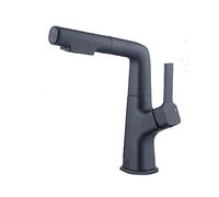 Sink Faucet with Pull Down Sprayer Liftable, Mixer Tap for Hot and Cold Water Dual Mode, Single Handle, Multi-Function, Retractable Hole Basin,Black(Nero)