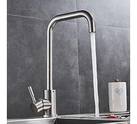 Sink for Bar Farmhouse Commercial, Hot and Cold Water Faucet, Spring Kitchen Pull Down Mixer Tap, Funct Spout (Color : Brushed Nickle) The New