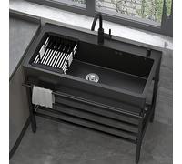 Sink Freestanding, Freestanding Stainless Steel Single Bowl Utility Sink Multiple Sizes(90x45cm)