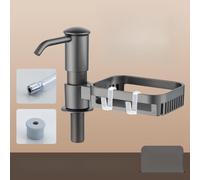 Sink-Installed Soap Dispenser with 39 Inch Hose and Built-in Sponge Shelf to Reduce Clutter Around Kitchen Sinks (gunmetal)