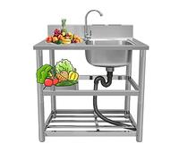 Sink, Lefton Kitchen Sink Slop, Drop in, Portable for Washing(100x50x80cm)