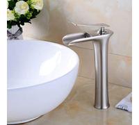 Sink Mixer Tap,Faucet Antique Waterfall Basin Tap All Bronze Continental Above Counter Basin Under The Stage Art Basin Single Hole Hot and Cold Faucet/Silver/Short