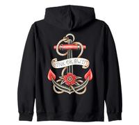 Sink or Swim American Traditional Tattoo Flash Zip Hoodie