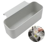 Sink Organiser, Plastic Sink Filter Tray, Soap Box Organiser, Drain Basket Storage Rack for Vegetables/Fruit, Kitchen Strainer, Tea Strainer, Grey, 1 Piece, 20 x 4.8 x 6.6 cm