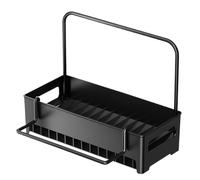 Sink Organizer, Large Capacity with Towel Bar and Drain Tray, Kitchen Sponge Storage Organizer for Countertop Soap Dispenser Scrubber