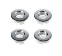 Sink Overflow Cover, 4 Pieces, Chrome-Plated Brass Cover for Ceramic Sinks, Rustproof and Durable, Suitable for Diameter 22-24 mm, Easy Installation with ABS Clip (Silver)
