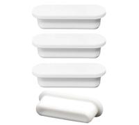 Sink Overflow Cover, Oval Rubber Sink Overflow Hole Seal Caps Basin Trim Drain Cover for Sink, Bathroom, Kitchen (Pack of 4)