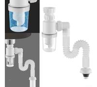 Sink Overflow Kit for Stainless Steel Basins - Telescopic Drain Pipe 230-600mm Rectangular Fit 75x40mm Easy Install