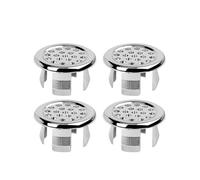 Sink Overflow Ring 4/1Pc Wash Basin Sink Hole Overflow Ring Hollow Plug Kitchen Bathroom Insert Replacement Trim Bath Drain Cap Plastic Round Cover(Style D-4PCS)