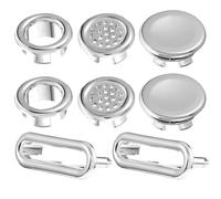 Sink Overflow Ring Covers Plastic Silver 8 Pcs for Bathroom Sink
