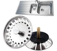 Sink Plug, 2 Pack Stainless Steel Kitchen Sink Plug Strainer, Food Catcher and Hair Collector for Daily Kitchen Cleaning, Universal Fit For Sinks, A Great Helper In The Kitchen