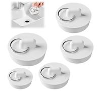 Sink Plug, 5 PCs Bathtub Plugs Rubber Bath Plugs Rubber Drain Stopper Universal Sink Plug with Hanging Drain Stopper Set for Kitchen, Bathtub, Bathroom, 5 Different Size