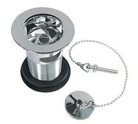 Sink Plug and Link Chain Waste Bathroom Basin Chrome Slotted Drain
