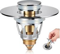 Sink Plug, Drain 2-in-1 Magic Drain Strainer Drain Fitting Plug Sink - Includes 3 Sealing Rings Universal Sink Plug with Drain Strainer for Bathroom and Kitchen