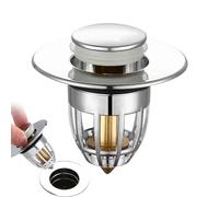 Sink Plug, Pop Up Sink Hole Plug with Drain Strainer, Pure Copper Bounce Core -Type Drain Plug, Sink Stopper Replacement for Bathroom and Kitchen, for Bathtub, Kitchen, Basin