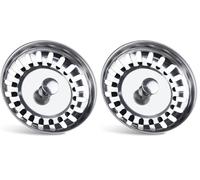 Sink Plug Replacement - 78 MM Kitchen Sink Strainer to Block Waste - Made with 304 Stainless Steel & Rust Free Sink Plug by Zuvo, Silver (Pack of 2)