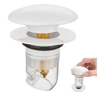 Sink Plug Replacement Fit for 34-40mm Drain Holes,Universal Pop up Drain Stopper with Anti-Clogging Basket & Anti-Odor Valve,Universal Sink Stopper Replacement for Bathroom and Basin