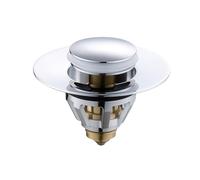 Sink Plug Replacement, Universal Pop Up Sink Plugs with Bounce Core, Bath Plug and Chain for UK Sink, 6.2X6.2X5.8 cm, Easy Installation Without Tools