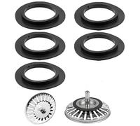Sink Plug Rubber Seal,5 PCS O Rings Washers Gasket Bath Plug Seal Filter Seal Washer Kitchen Drain Sealing Universal Replacement