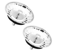 Sink Plug Strainer for Kitchen Sink, 78mm Stainless Steel Sink Waste Basket | with Rubber Seal, Replacement Sink Stopper & Food Waste Filter, Fits 78.3-80mm Sink Holes, 2 Pack