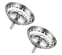 Sink Plug Strainer for Kitchen Sink, 84mm Stainless Steel Sink Waste Basket | with Rubber Seal, Replacement Sink Stopper & Food Waste Filter, Fits 83.6-85mm Sink Holes, 2 Pack