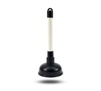 Sink Plunger, Kitchen Sink Unblocker, Toilet, Shower, Floor, Drain and Pipe Cleaner Powerful 225mm (9 inch) Handle and 100mm (4 inch) Heavy Duty Rubber Cup Tool Black/White