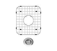 Sink Protector Grid 13.7"x11.6"X1", Stainless Steel Sink Protectors for Kitchen Sink with Center Drain Hole, Rust-Resistant Metal Sink Protector with Sink Strainers (Center Drain/2Pack)