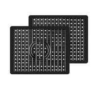 Sink Protector Mat, 2 Pcs Kitchen Sink Mat, 31 x 26 cm Anti Slip Sink Protector Mat Soft Rubber Kitchen Sink Mat for The Kitchen Sink or Countertops Functional Dish Drainer(Black)