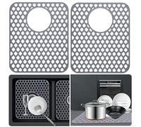 Sink Protectors for Kitchen Sink, 2PCS Silicone Kitchen Sink Mats Protector Grid for Bottom of Farmhouse Stainless Steel Porcelain 13.58 ''x 11.6 ''