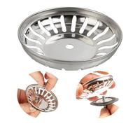 Sink replacement strainer basket, 1 pc, Ø 83 mm strainer basket, made of stainless steel, in Silver Colour, basket with Ø 0.24" hole, 20 slots strainer insert, spare part for kitchen sinks