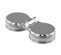 Sink Shower Tray Screen Glass Hinge with 180 Degree Rotation, Frameless Design with Mirror Holder Clamp and Round Chrome Slit Glass Shelf Accessory (double side hinge)