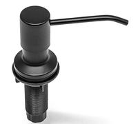 Sink Soap Dispenser Black Matte, Stainless Steel, Refill From the Top, Commercial Grade Liquid Dish Dispensers Pump, Built in Design with Large 17 oz Bottle
