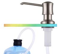 Sink Soap Dispenser for Kitchen Sink Brushed Nickel Upgrade with 40" Silicone Extension Tube Kit, Connect to Your Soap Bottle Directly