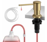 Sink Soap Dispenser, OHiHi Kitchen Sink Soap Dispenser with 47" Extension Tube, Wide Pump Head Base, No Water Leaking, No Need to Fill The Little Bottle Again, Gold