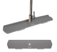 Sink Splash Guard 30 Inch, Silicone Sink Draining Mat Faucet Handle Drip Catcher Tray Sink Protectors Drying Mats Accessories for Kitchen Bathroom Organization, Grey