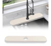 Sink Splash Guard Diatomite Faucet Draining Mat for Kitchen (15.7" x 3.9"), Fast Drying Stone Sink Mat Water Absorbing Stone Tray Faucet Splash Guard for Kitchen Sink and Bathroom Counter
