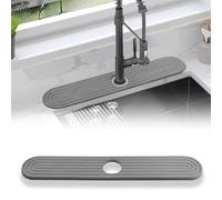 Sink Splash Guard Diatomite Faucet Draining Mat for Kitchen (23.6" x 3.9"), Fast Drying Stone Sink Mat Water Absorbing Stone Tray Faucet Splash Guard for Kitchen Sink and Bathroom Counter